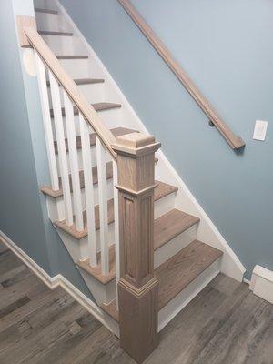 Wooden stairs and railing