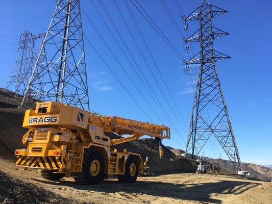 A 130 ton Tadano RT assisting with some tower work