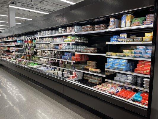 Dairy section in their small produce & refrigerated section in the back of the store