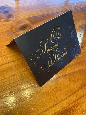 Thank you card