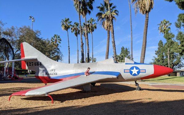 Giant concrete plane, newish paint on it