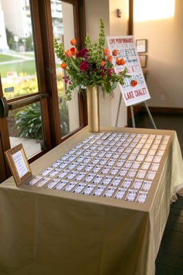 Leslie's high attention to detail.  The escort cards are perfectly lined up.