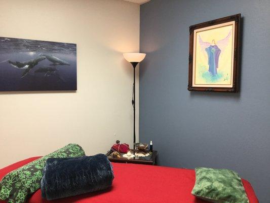 Our Energy Healing Room is cozy and peaceful.