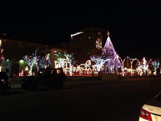 View of the lights from across the street