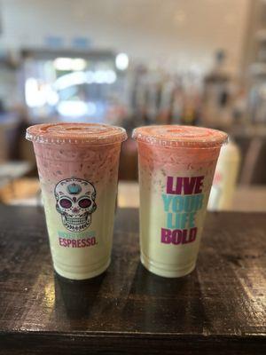 Strawberry and Blueberry w/ Matcha Iced!