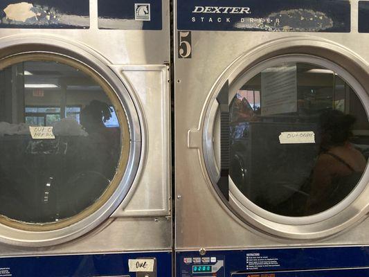 6 dryers out of order