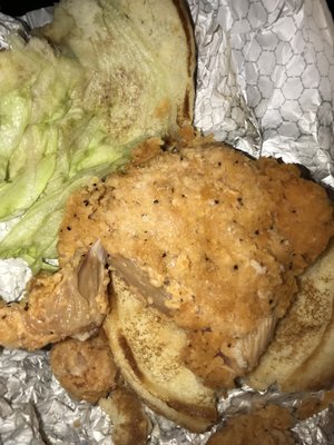 They serve raw spicy chicken sandwiches disgusting!!!