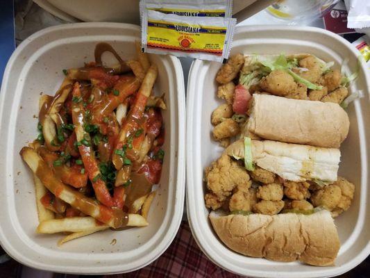 Fiery Peanut Fries & Shrimp Po' Boy