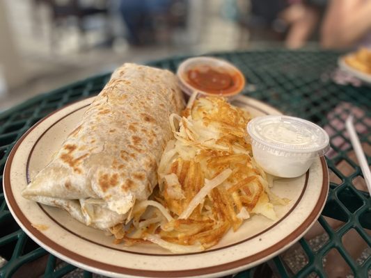 Chorizo burrito w/ hashbrowns