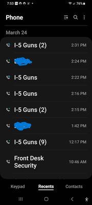 I edited out my son's name on the call log.