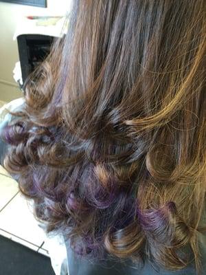 Purple peekaboo w/caramel highlights.