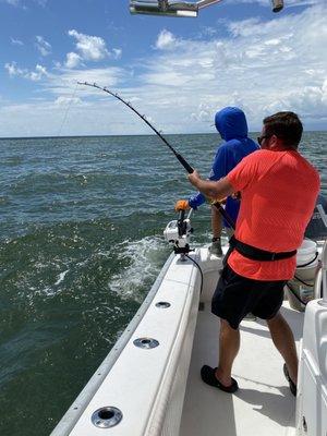 Caught this 10-ft Lemon shark at the end of our morning excursion