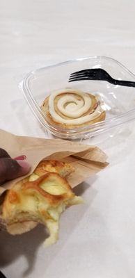 Leek parmesan  crossiant, and brioche roll.