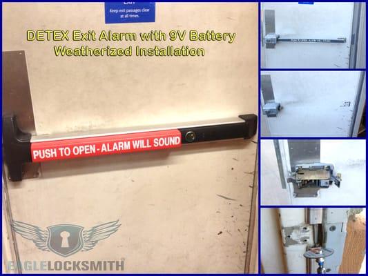 DETEX Exit Alarm with 9V Battery Weatherized Installation