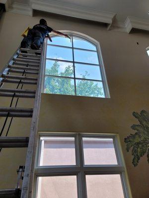 Curtain hanging and window cleaning