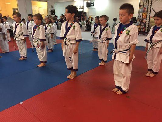 Looking focused and demonstrating self-control! Check our Karate classes for ages 4-6!