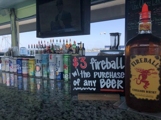 $3 fireball w/ any beer!