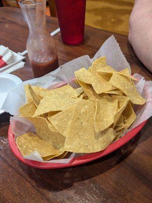 Nacho chips and salsa