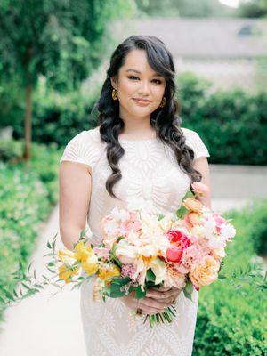 Wedding day hair for bride by Christy Yoo Artistry