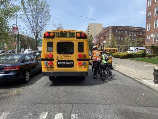 The bus driver verbally harassed these cyclists- insisting they use a bike path.