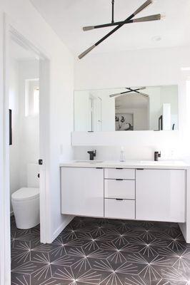 Master bath with floating vanity, Ahwatukee AZ