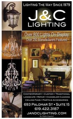 Print ad for J&C Lighting.