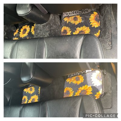 Before and after back seat