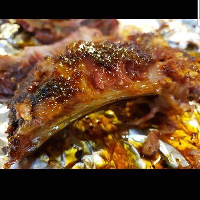 Pics sent by customers enjoying the Strawberry glazed smoked Baby back ribs