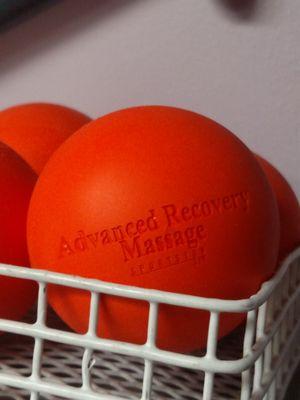 Branded lacrosse balls are great self-care for tight knots