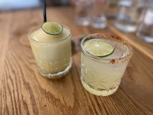 Frozen margarita and spicy margarita