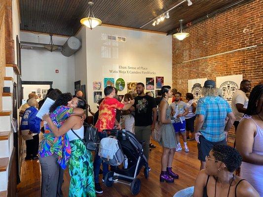 Exhibition opening reception for Camden artists