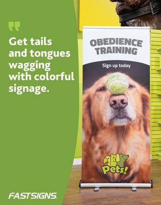 Retractable banners paired with a backdrop and custom table cloth will really help you stand out at a trade show.