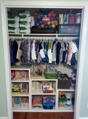 Closet organizing shelves remodel custom shelves