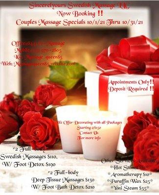 Couple massage specials Book now