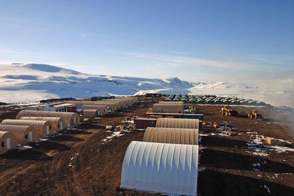 Large gold mining camp in Northern Siberia.