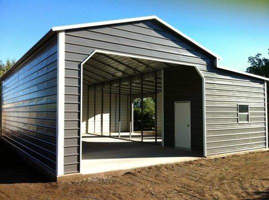 Custom Garage with added lean to storage