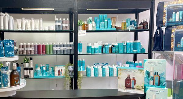 Retail products for every hair and body need. @moroccanoil @aluram