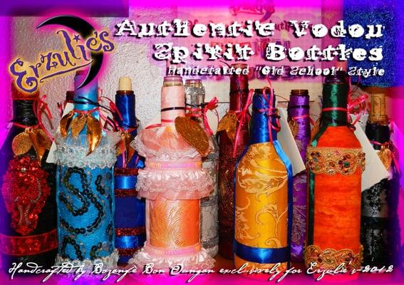 Authentic Vodou Spirit Bottles made by an Hougan, initiated Vodou Priest.