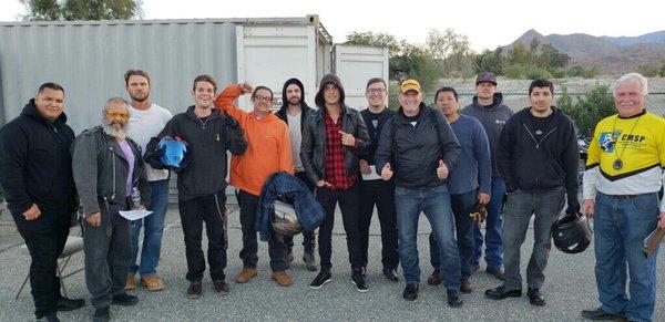 My riding class with the instructor Jeff on the right. Jessie took the photo.