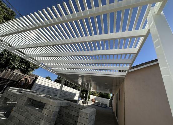 White vinyl patio cover