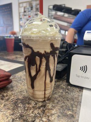 Mocha Frap with maple syrup and chocolate drizzle!