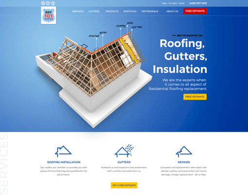 Bay 101 Roofing - Web Design