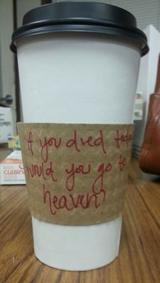 I prefer to not be preached to by my coffee cup, thanks.