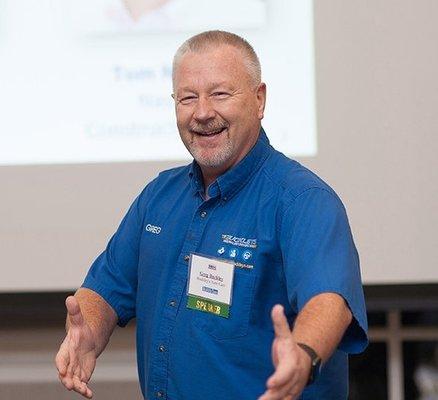 Greg Buckley, speaking at a New Castle County Chamber of Commerce breakfast meeting.