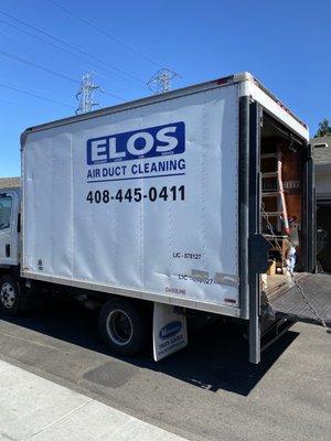 Truck ready to clean ducts