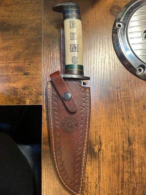 Handle and knife sheath engravings