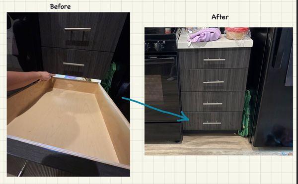 Jason fixed our drawer!