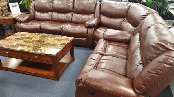 Leather sectional