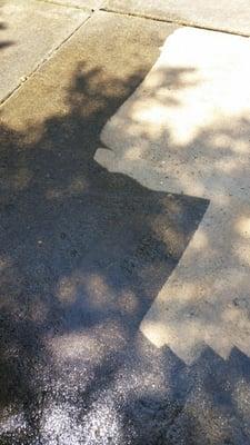 This will give you an idea of what a difference pressure washing can do to your concrete!