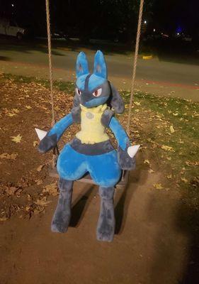 Just a giant Lucario on a swing.